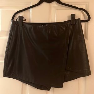 Black leather skort worn once